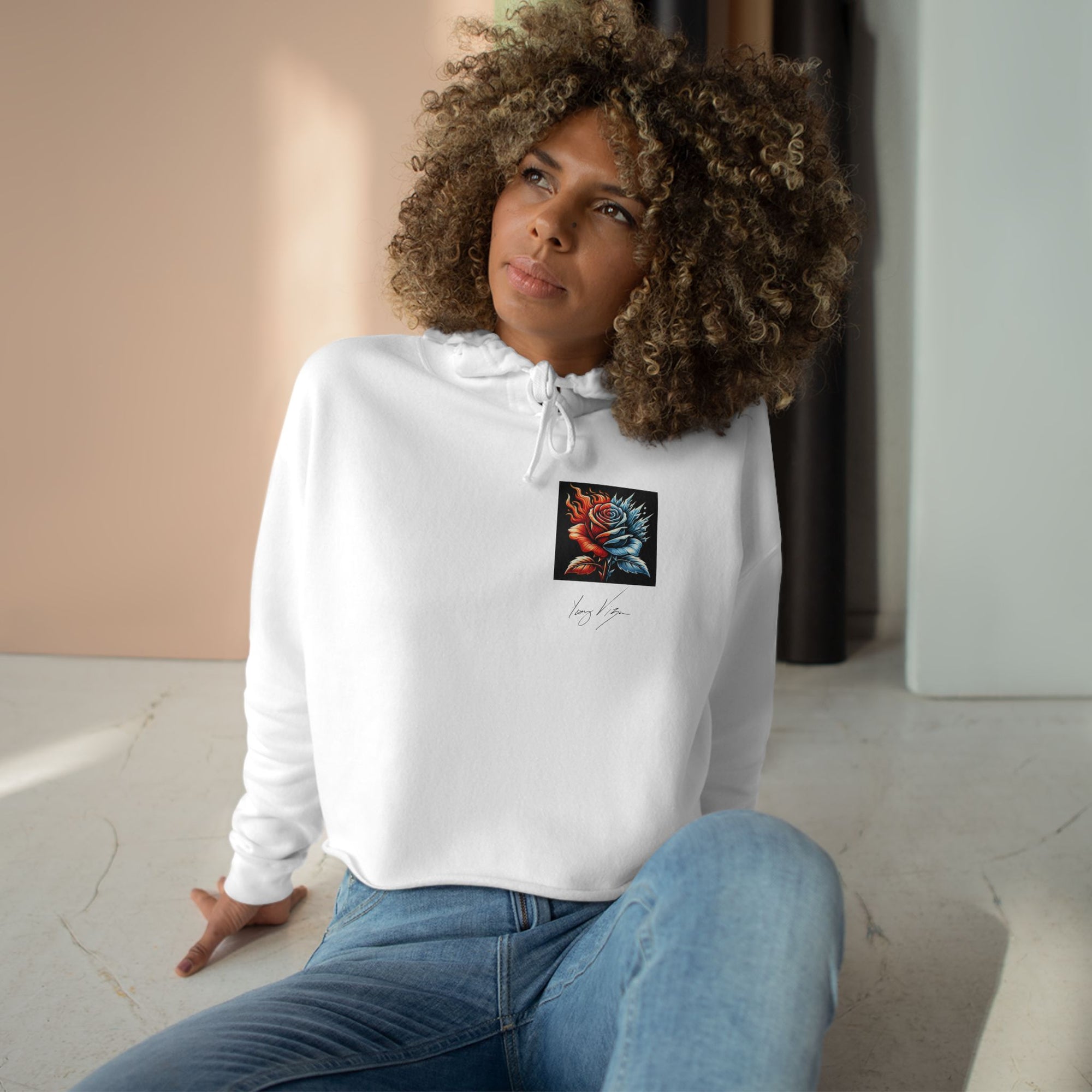 Fire and Ice Cropped Hoodie