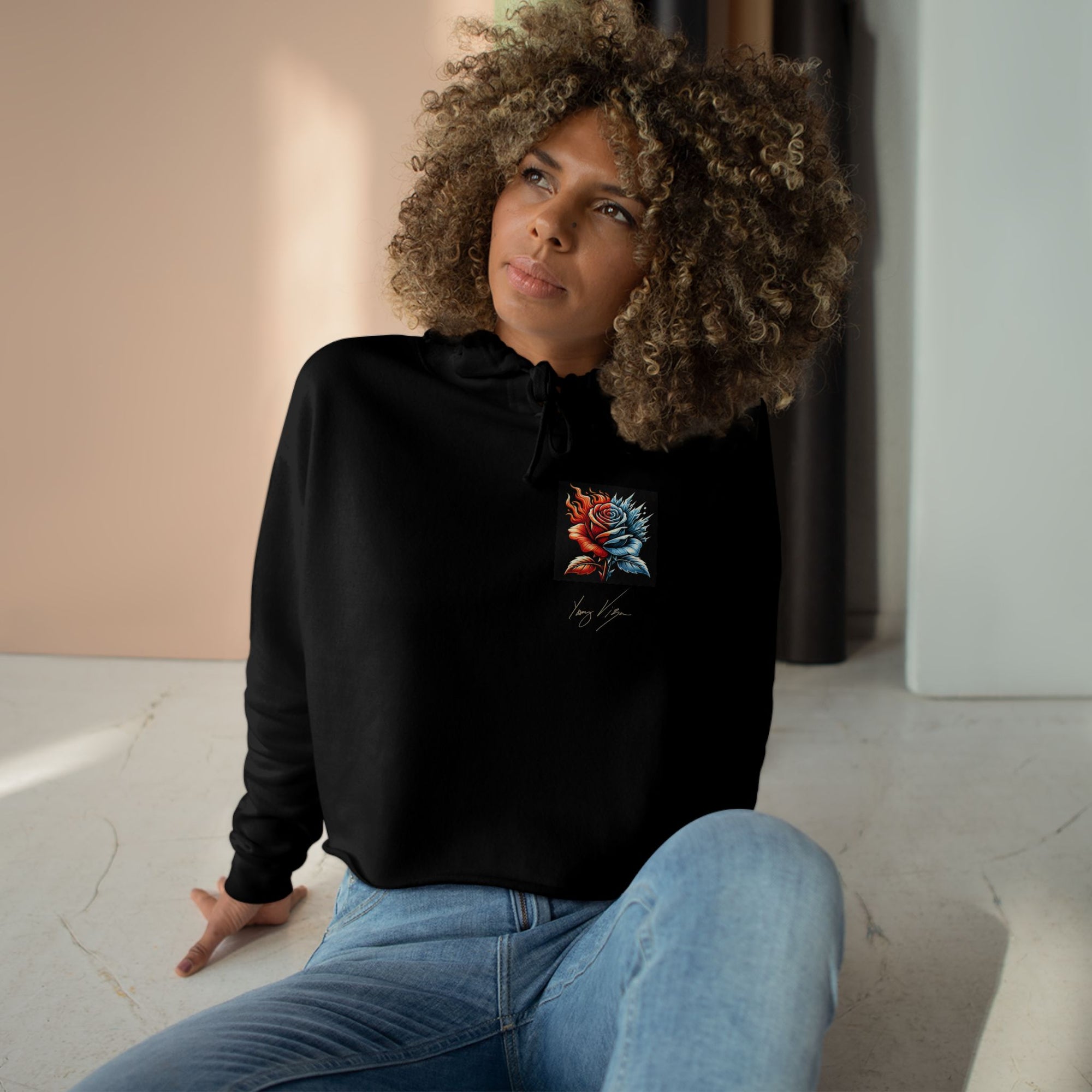 Fire and Ice Cropped Hoodie